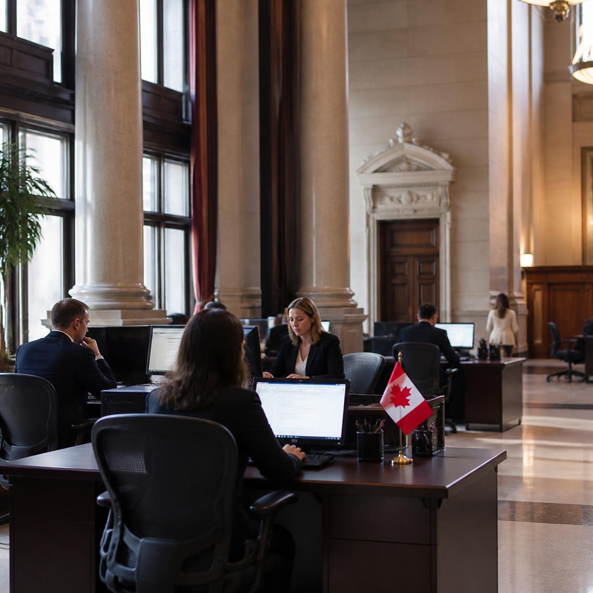 Canadian public sector service team collaborating on digital services